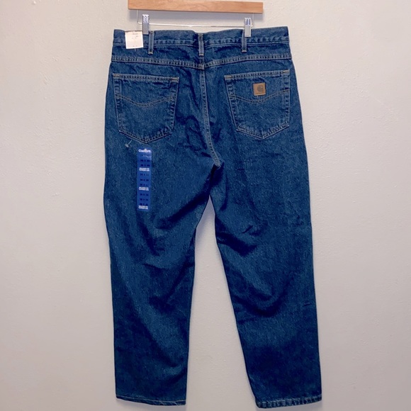 Carhartt Big and Tall NWT 38 X 30 Dark Wash Relax Fit Tapered Leg Jeans: 3108 - Picture 4 of 10